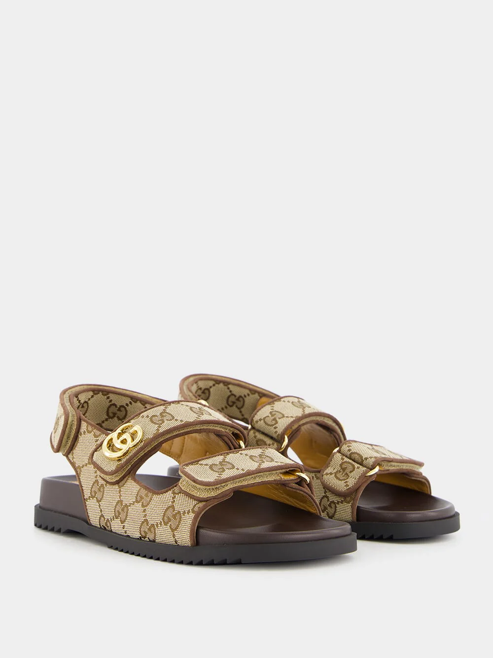 Beige GG Canvas Sandals - Image 3