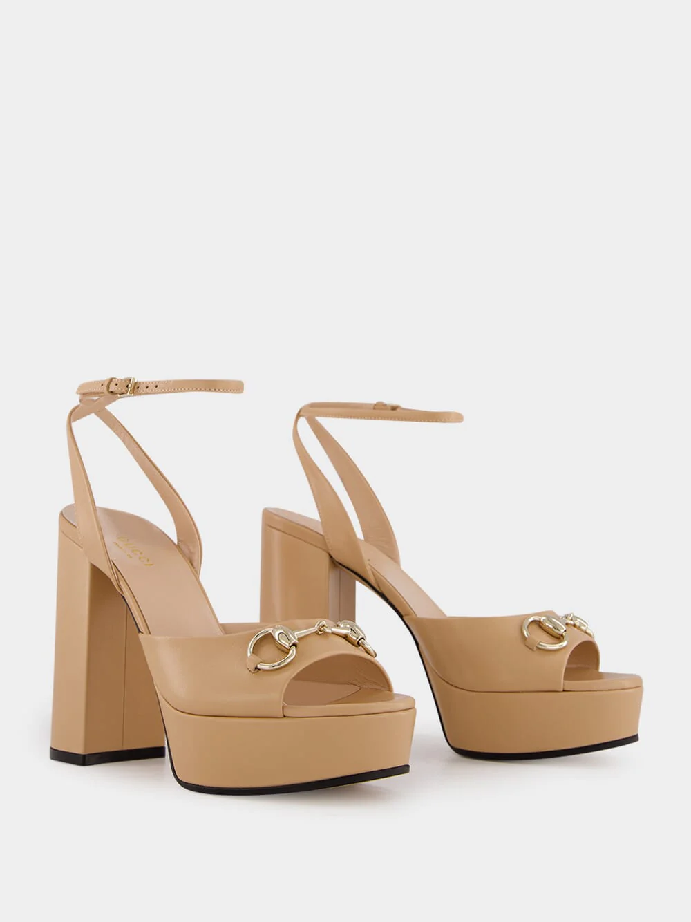 Beige Horsebit Platform Sandal - Image 3