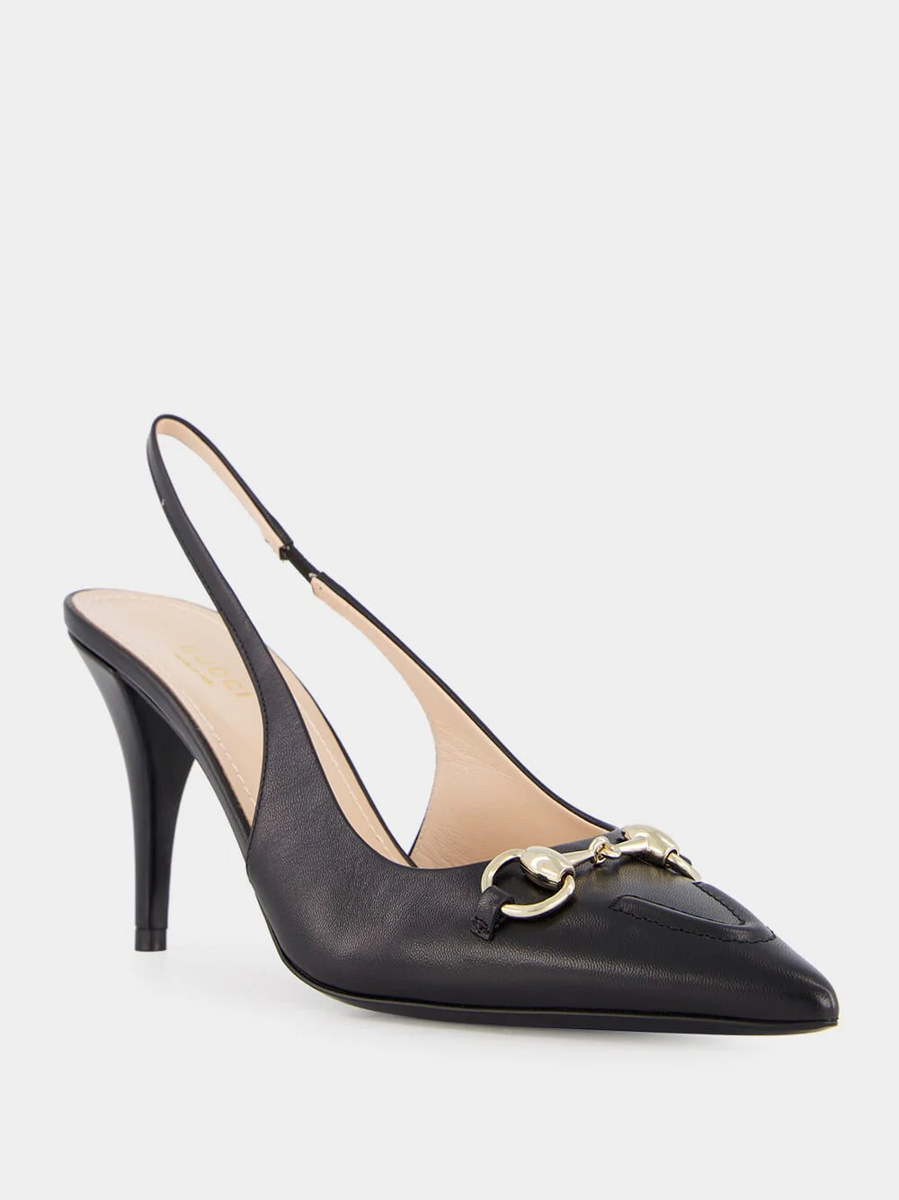 Black Leather Horsebit Pumps - Image 2