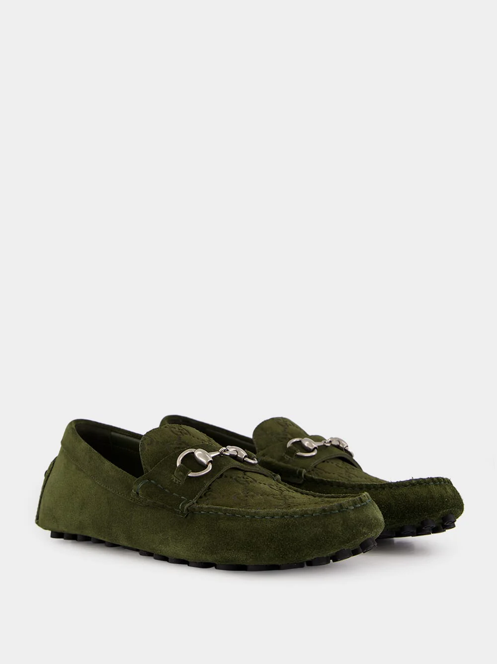 Dark Green Suede Horsebit Driver - Image 3