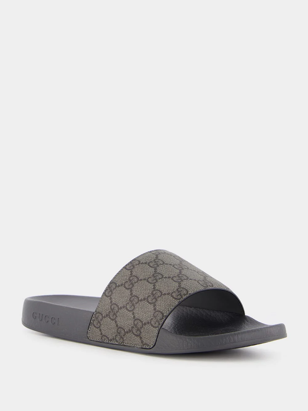 Grey and Black GG Slide Sandal - Image 2