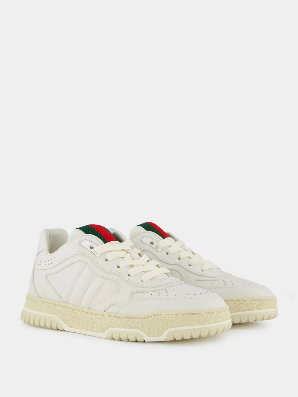 Re-Web White Leather Trainer - Image 3