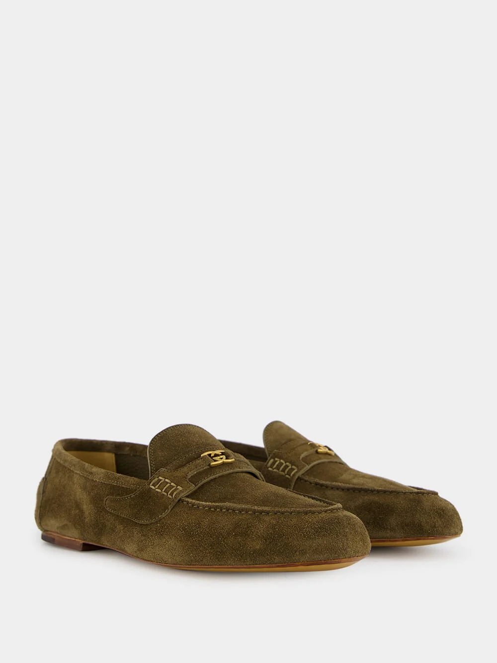 Interlocking G Green Suede Loafers - Image 3