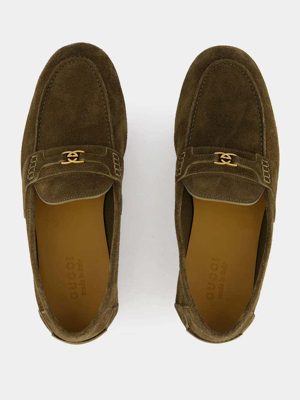 Interlocking G Green Suede Loafers - Image 4