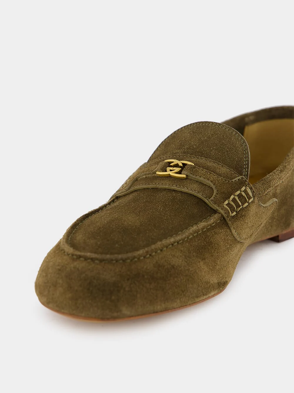 Interlocking G Green Suede Loafers - Image 6