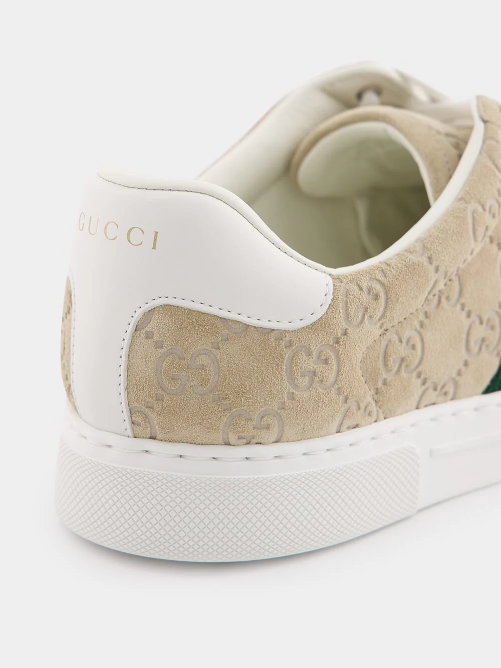 Oatmeal Suede Ace Sneaker with Web - Image 6