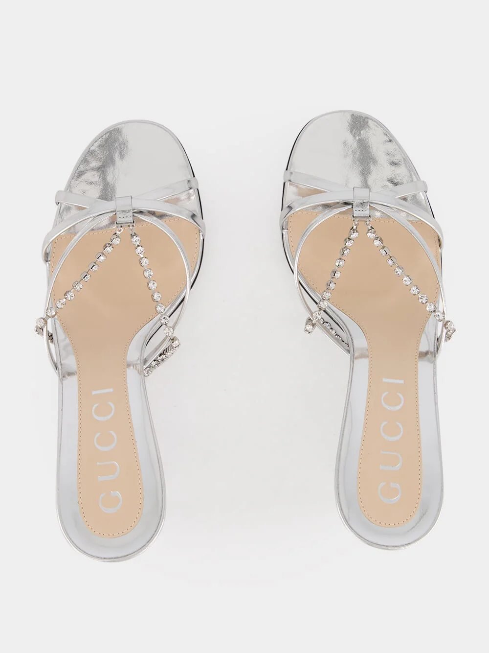 Silver Metallic Leather Sandal - Image 3