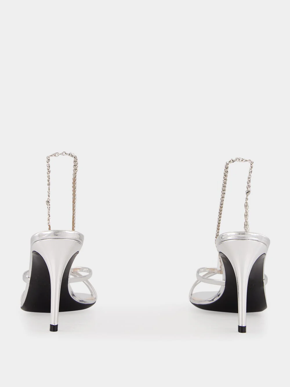 Silver Metallic Leather Sandal - Image 4