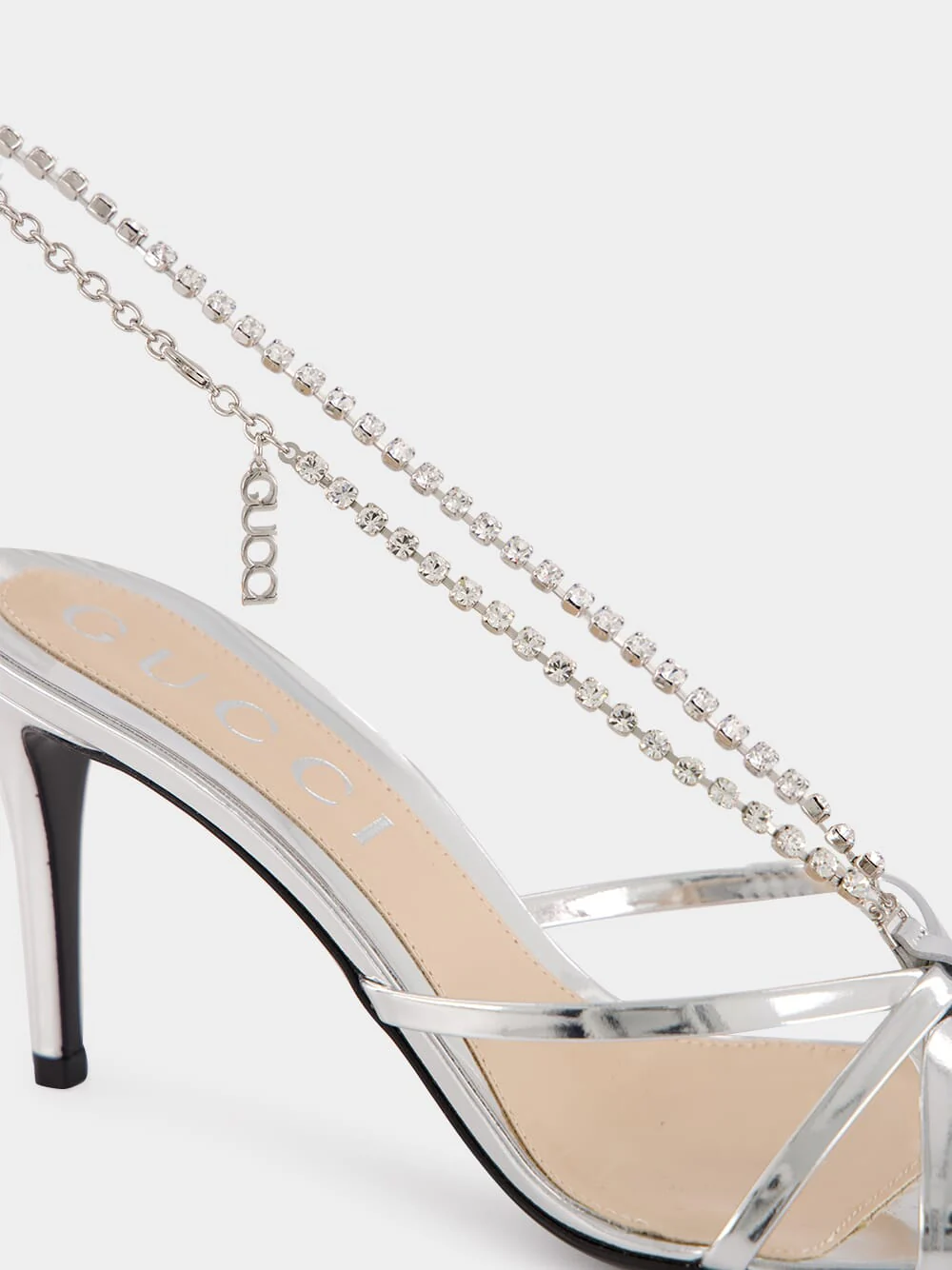 Silver Metallic Leather Sandal - Image 5