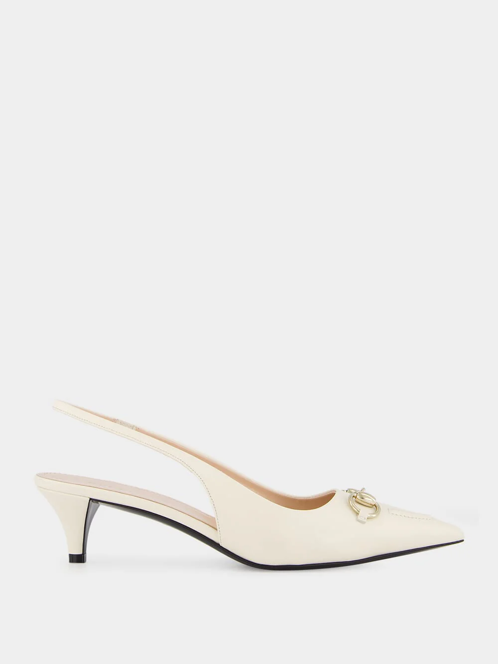 White Horsebit Slingback 45mm Pump