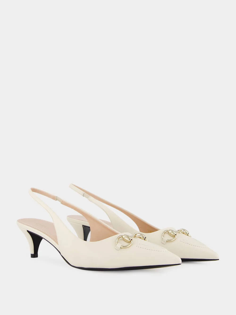 White Horsebit Slingback 45mm Pump - Image 3