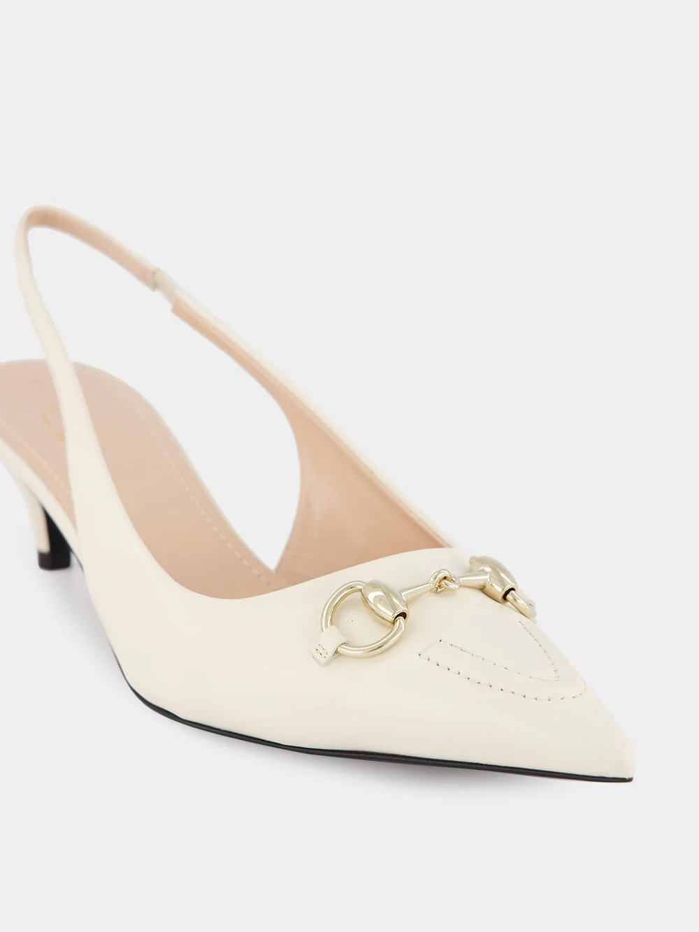 White Horsebit Slingback 45mm Pump - Image 6