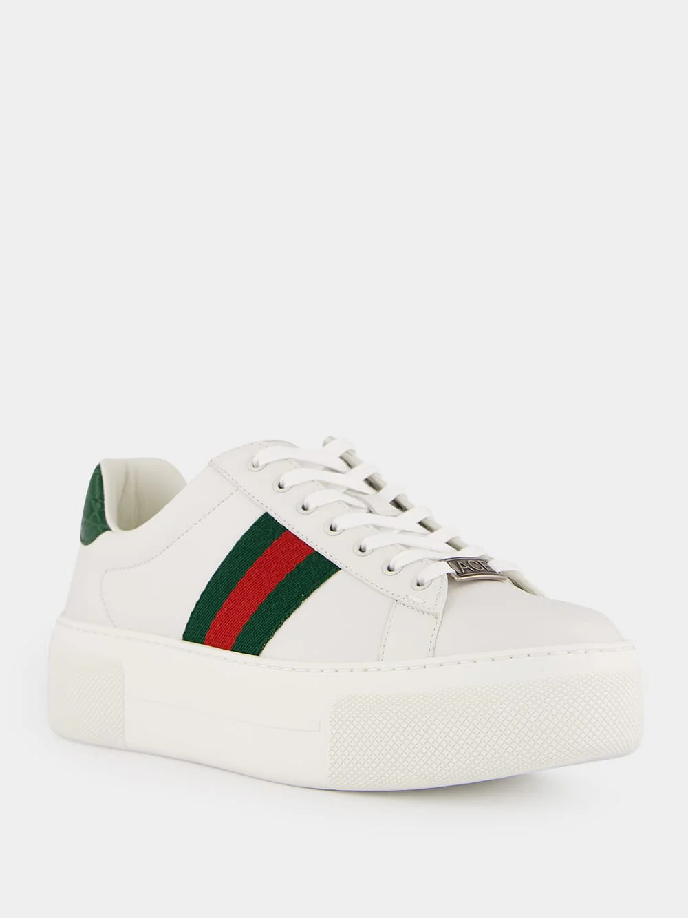 White Leather Ace Sneakers - Image 2