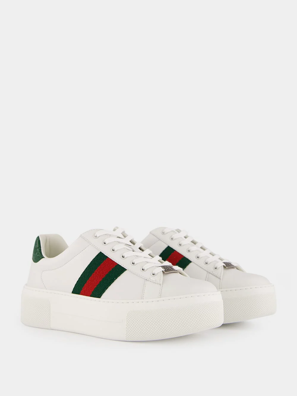 White Leather Ace Sneakers - Image 3