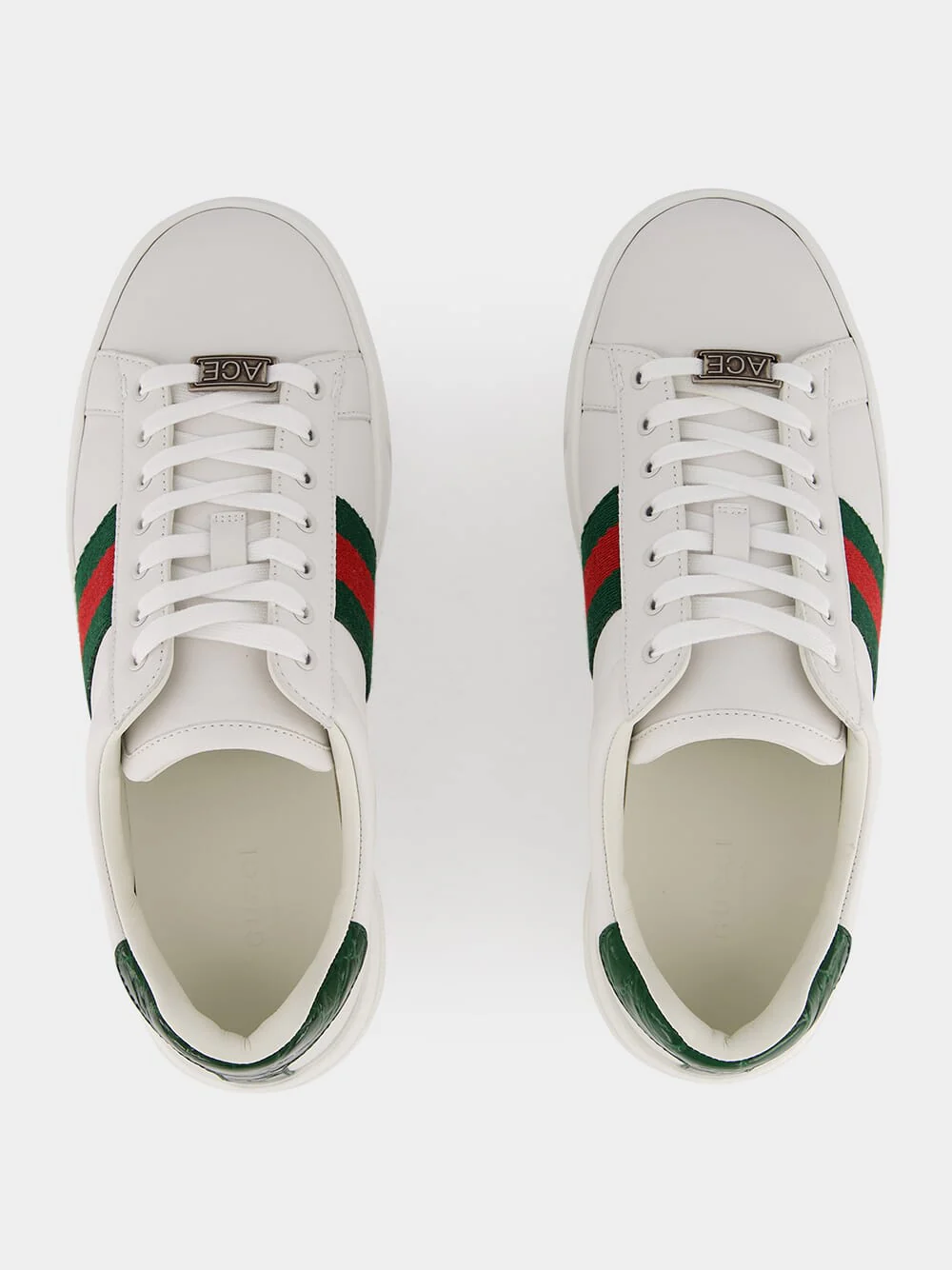 White Leather Ace Sneakers - Image 4