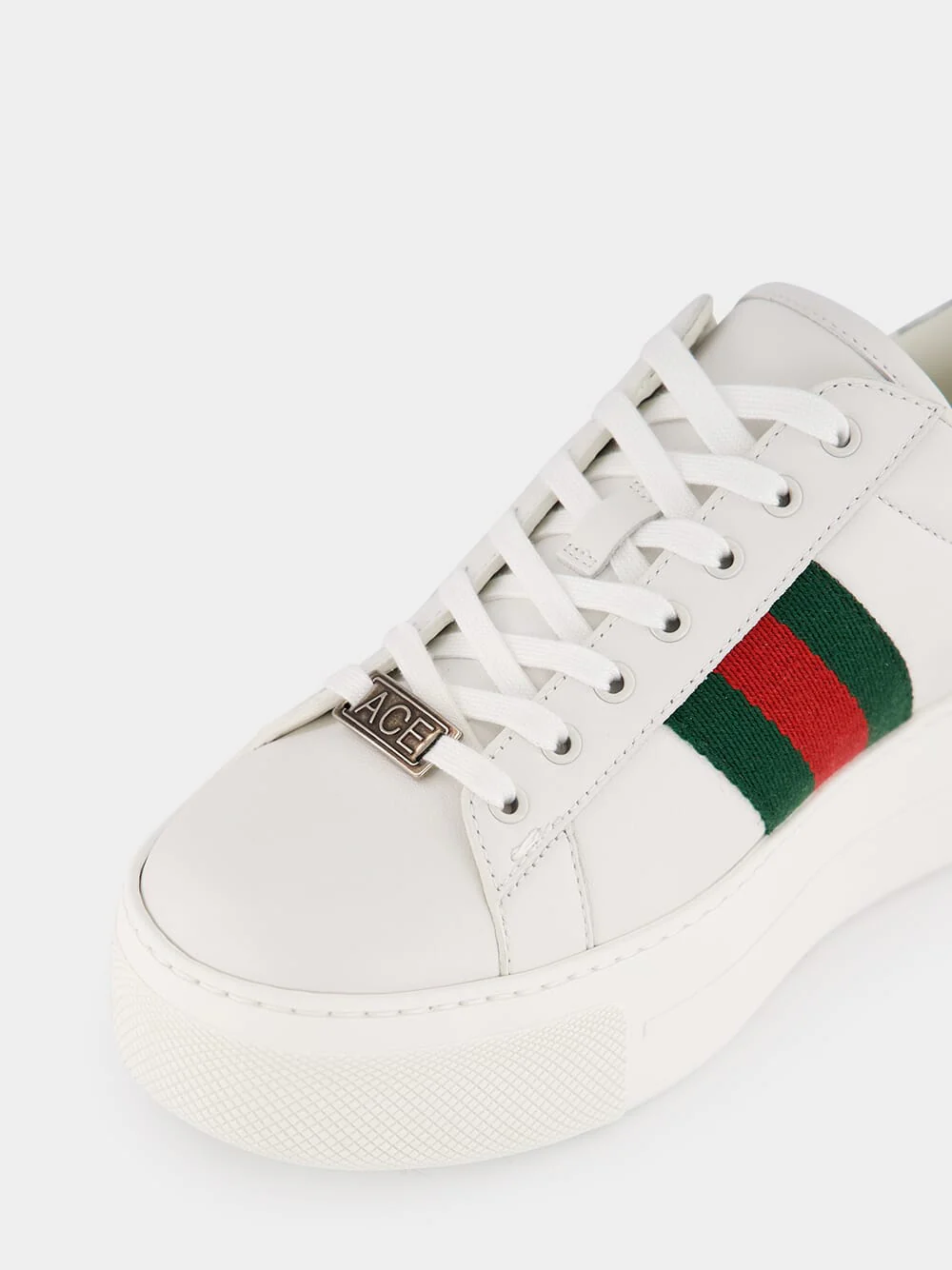 White Leather Ace Sneakers - Image 6