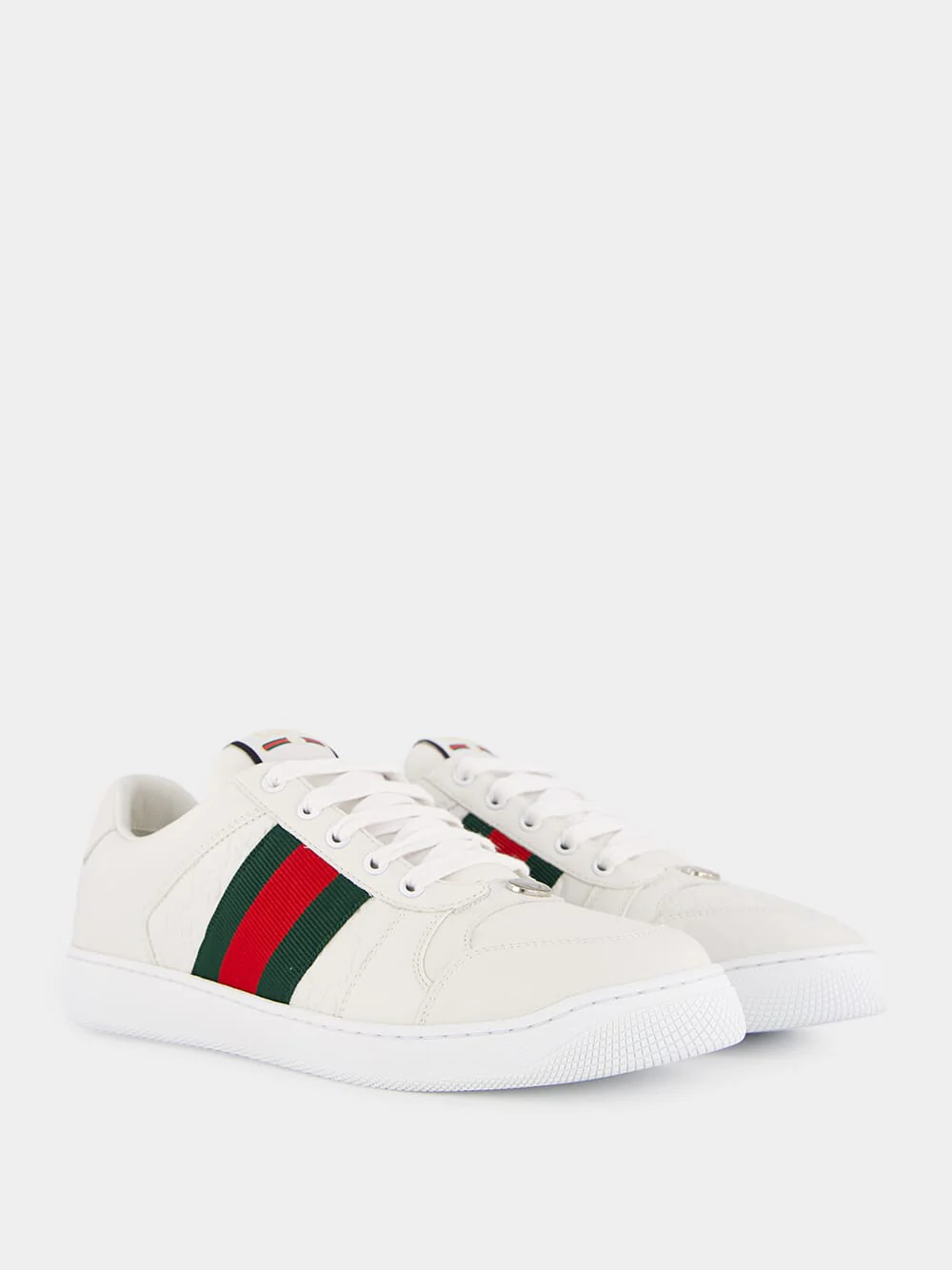 White Leather Screener Sneaker - Image 3