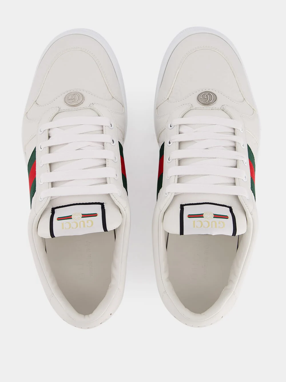 White Leather Screener Sneaker - Image 4