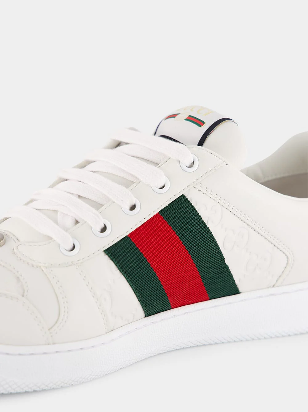 White Leather Screener Sneaker - Image 7
