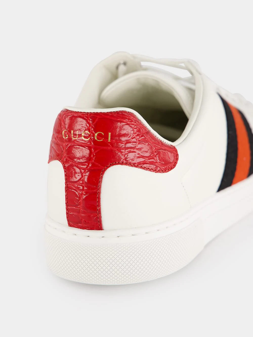 White Plume Leather Sneakers - Image 6