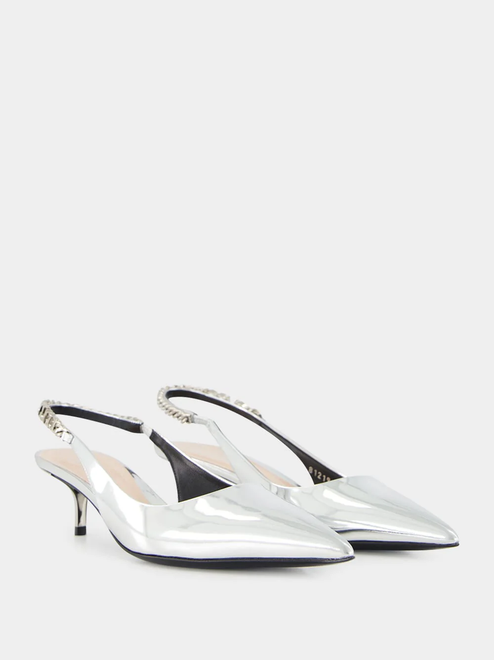 Silver Signoria Slingback Pumps - Image 3