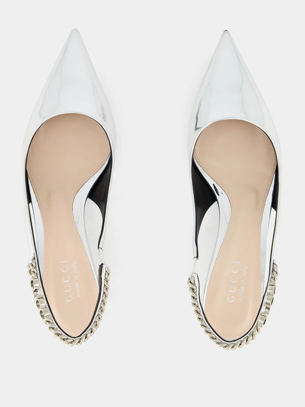 Silver Signoria Slingback Pumps - Image 4