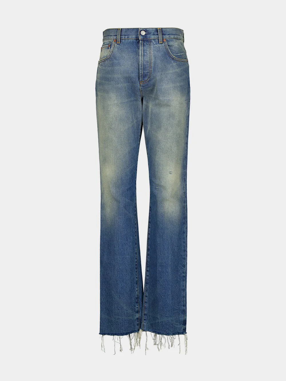 Straight-Leg Washed Jeans