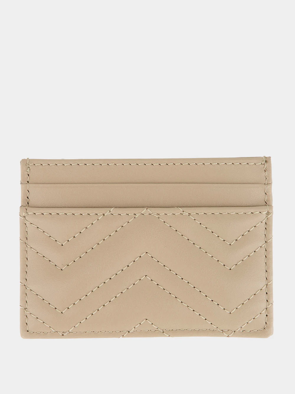 Taupe GG Marmont Leather Card Case - Image 2