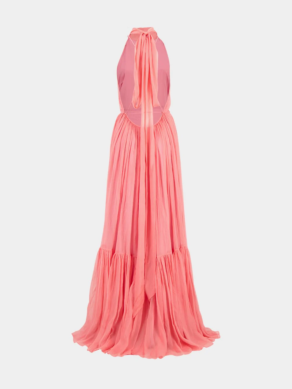 Tulip Pink Halter Neck Maxi Dress - Image 2