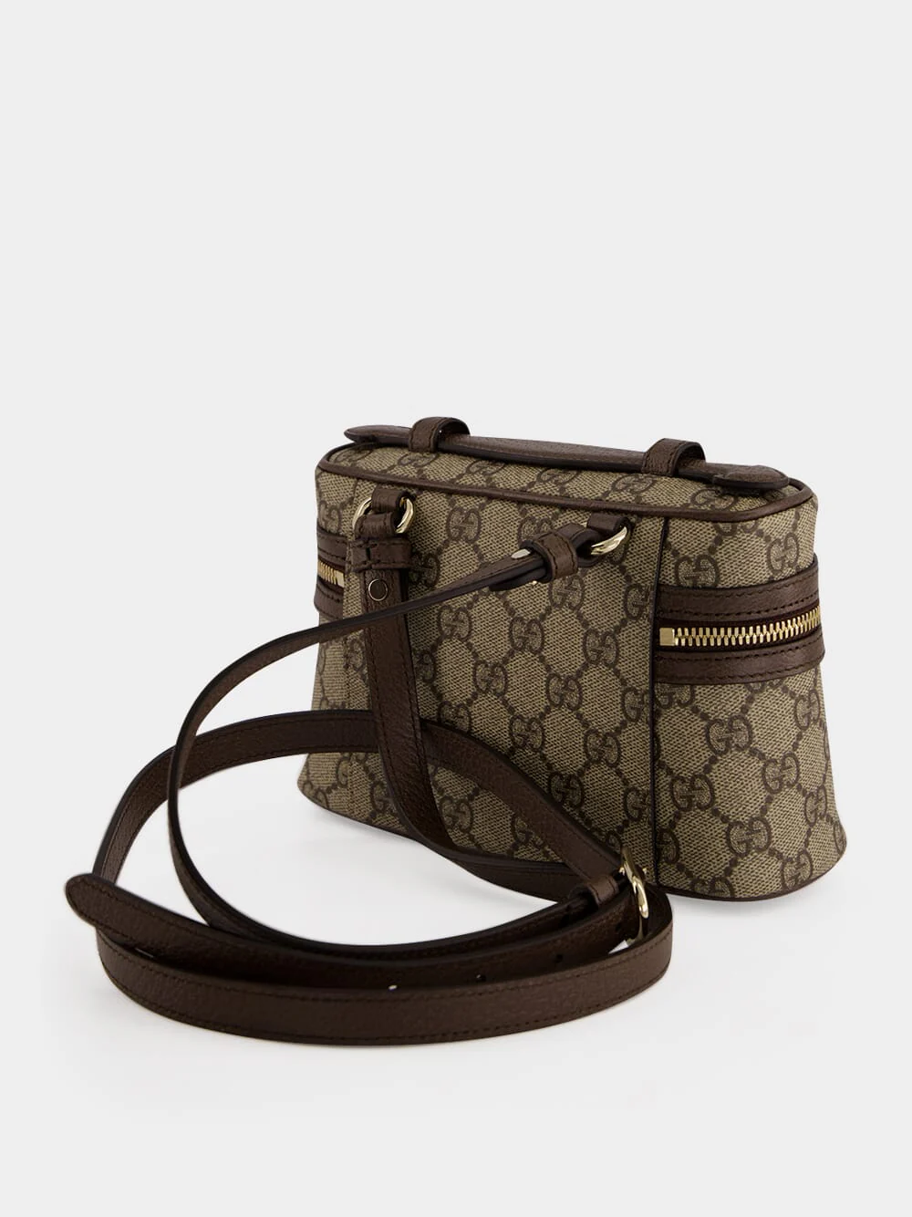 Beige and Brown Ophidia Small Vanity Bag - Image 5