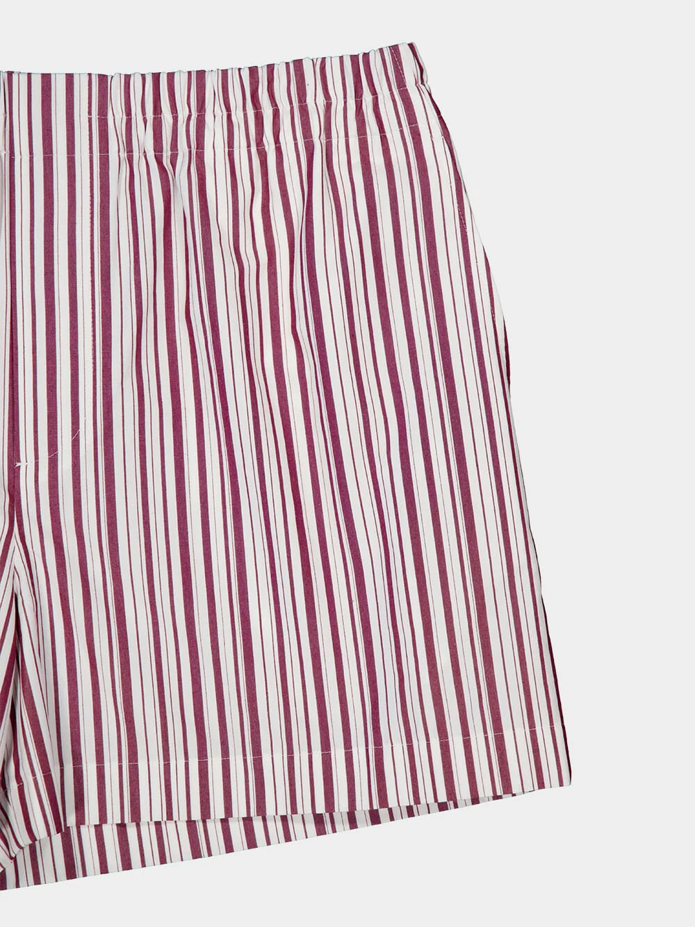 White and Rosso Ancora Striped Cotton Shorts - Image 3