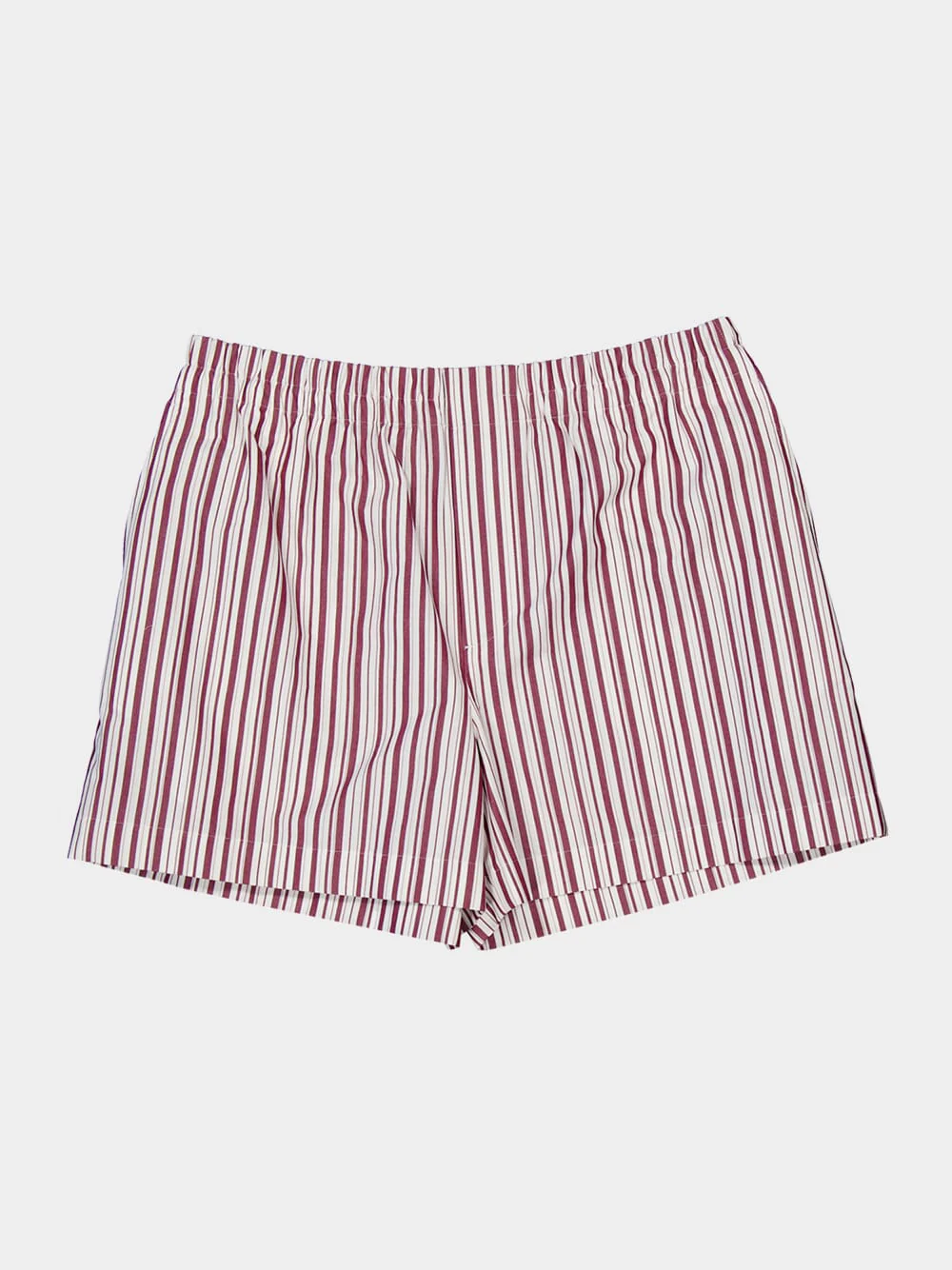 White and Rosso Ancora Striped Cotton Shorts - Image 5