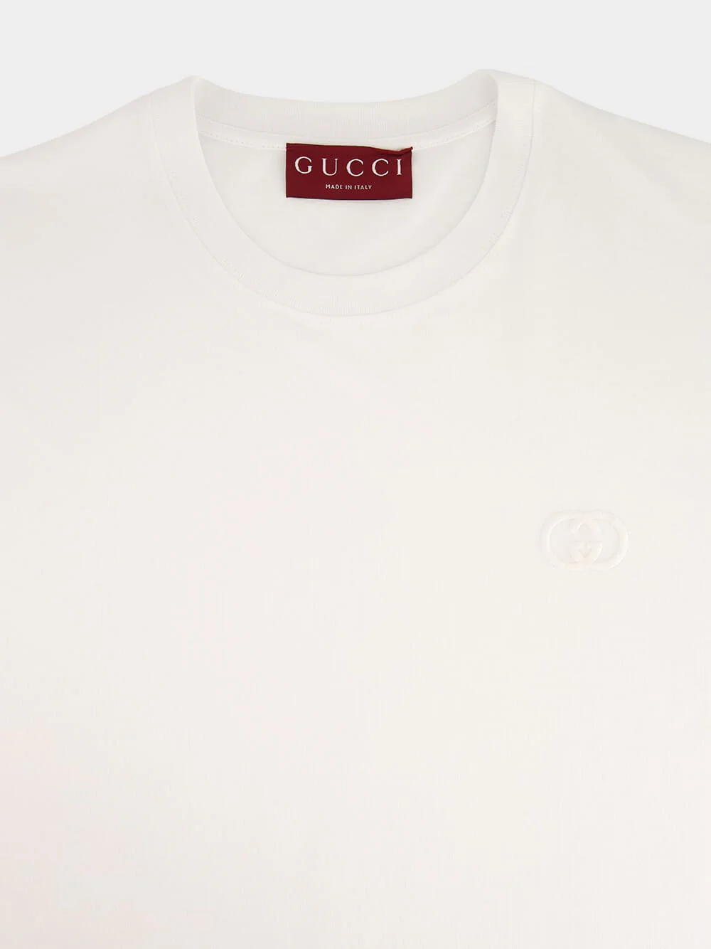 White Cotton Crew-Neck T-Shirt - Image 3