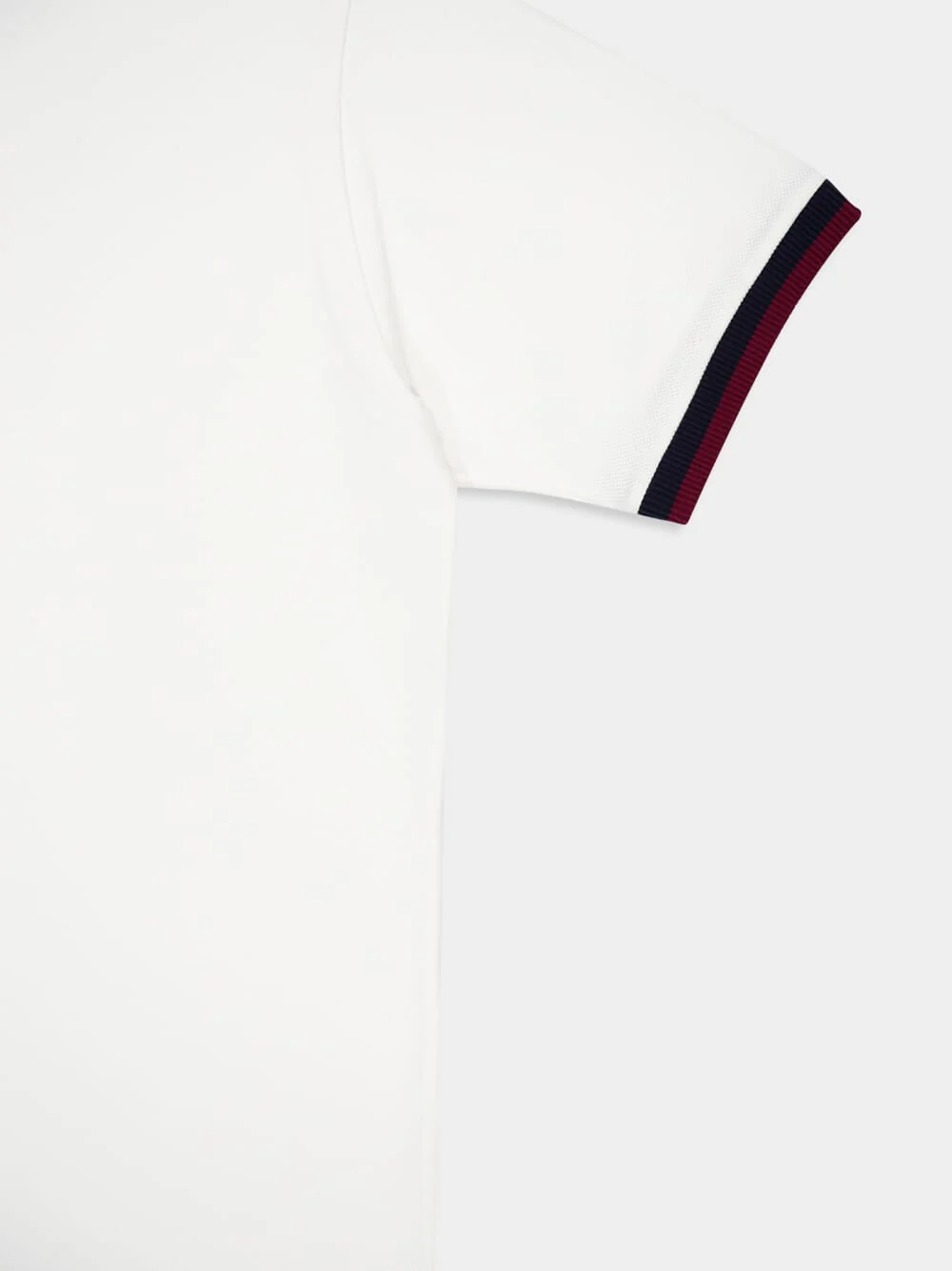 White Cotton Piqué Polo with Contrast Trim - Image 3