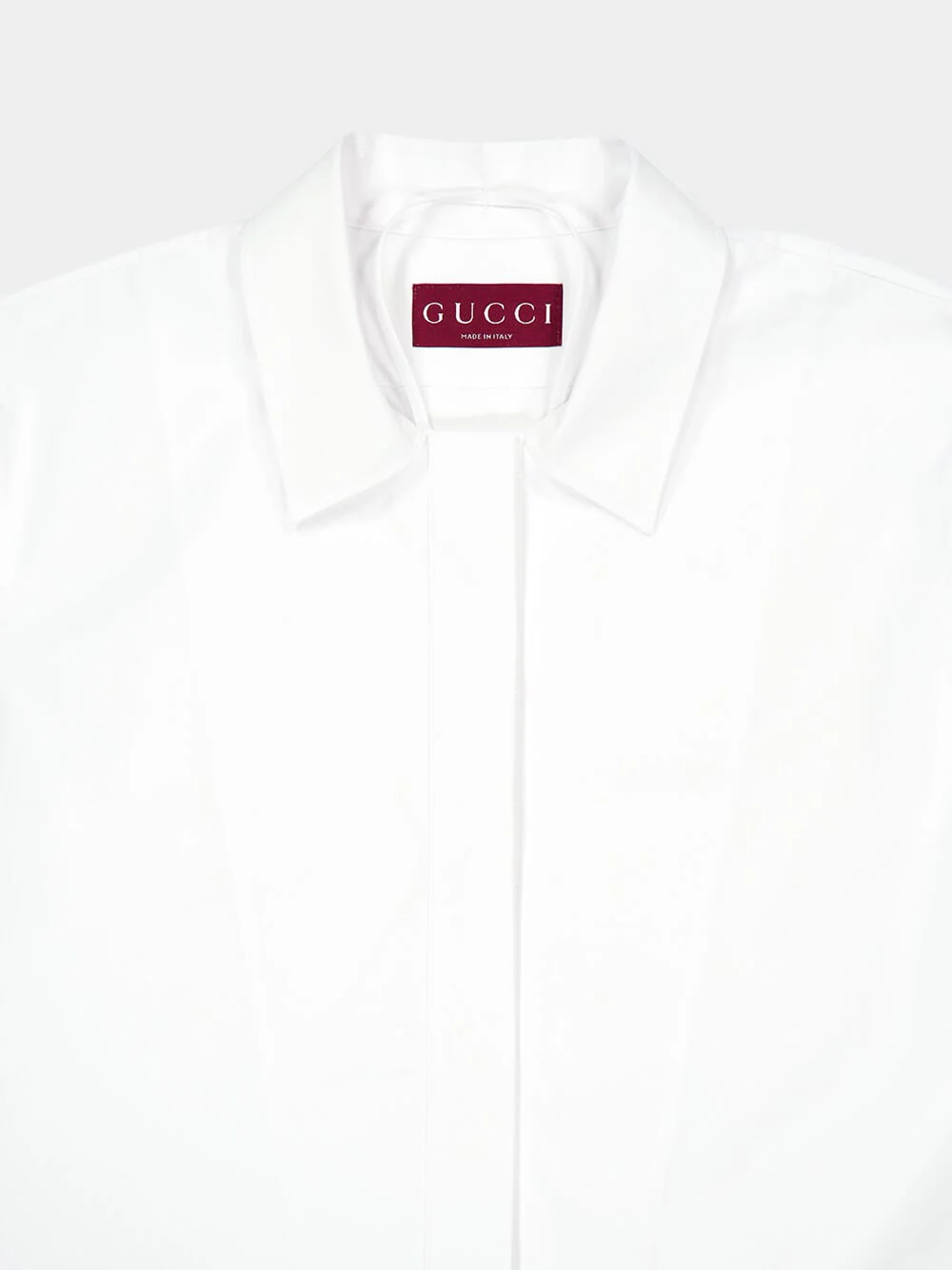 White Cotton Poplin Shirt with Horsebit - Image 3