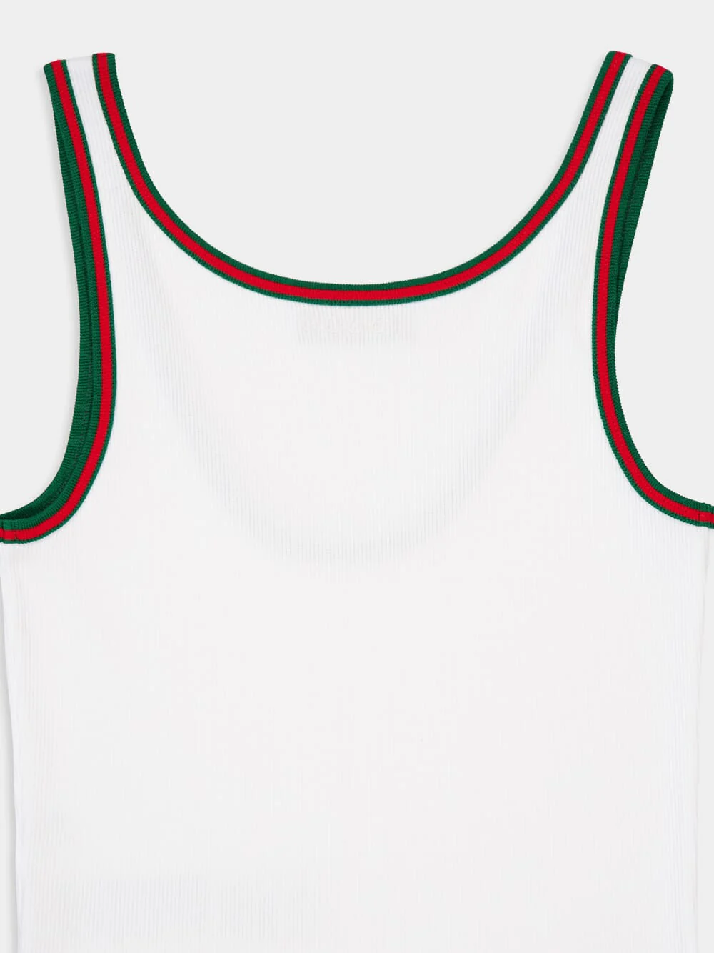 White Cotton Rib Tank Top with Web - Image 4