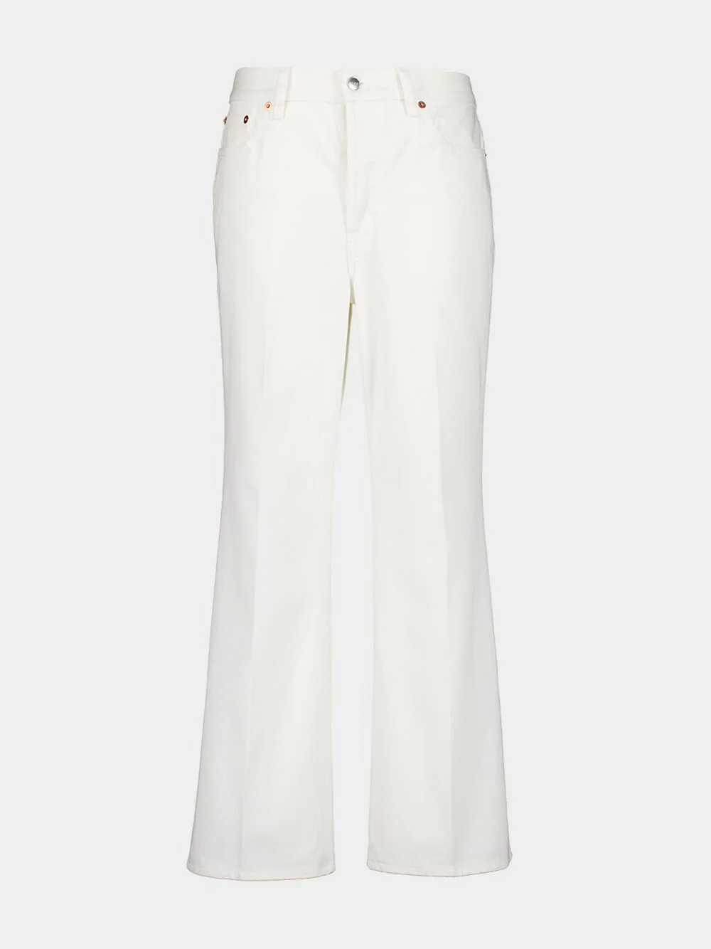 White Flared Trumpet Jeans