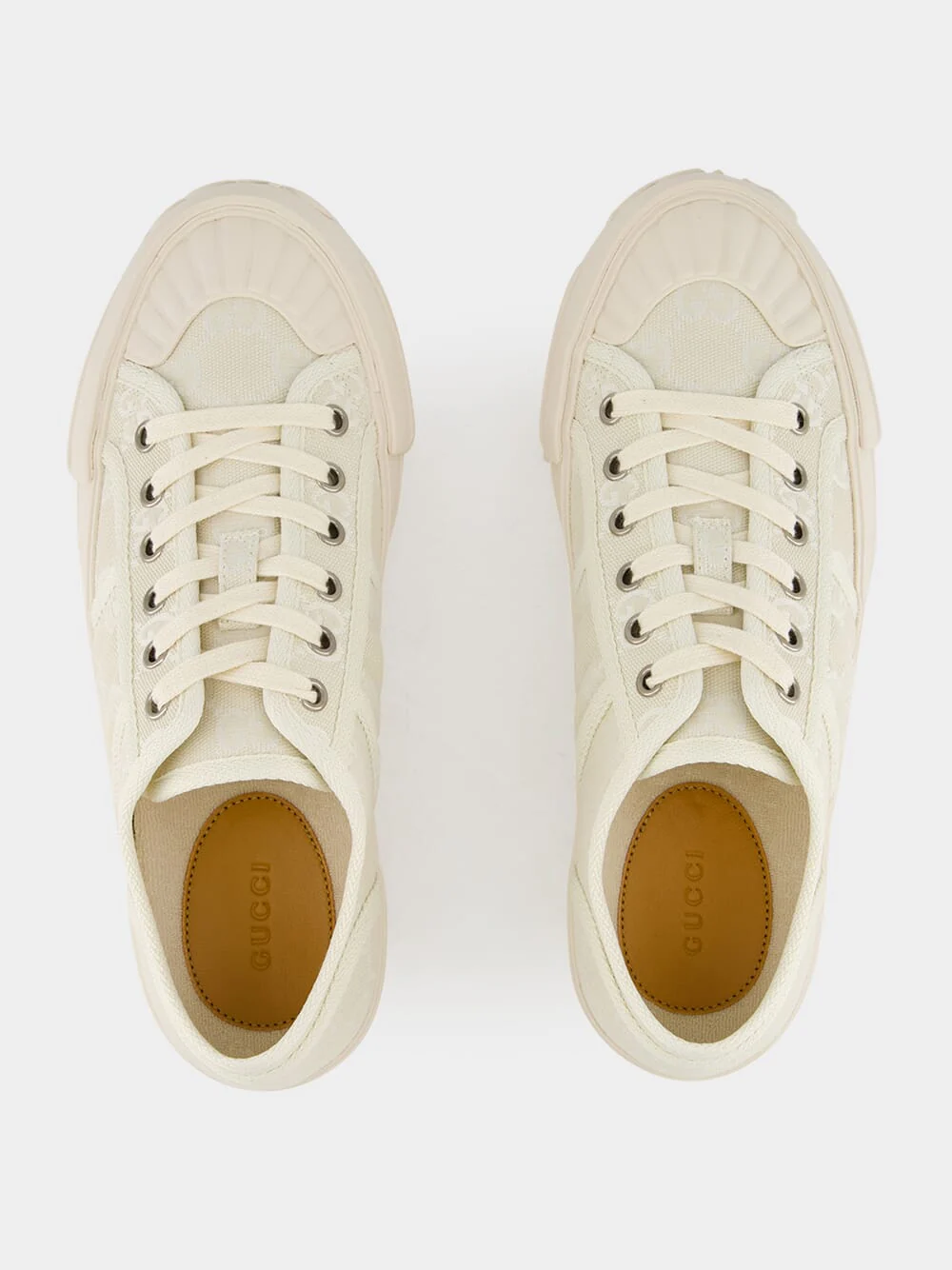 White GG Canvas Chunky Trainer - Image 4