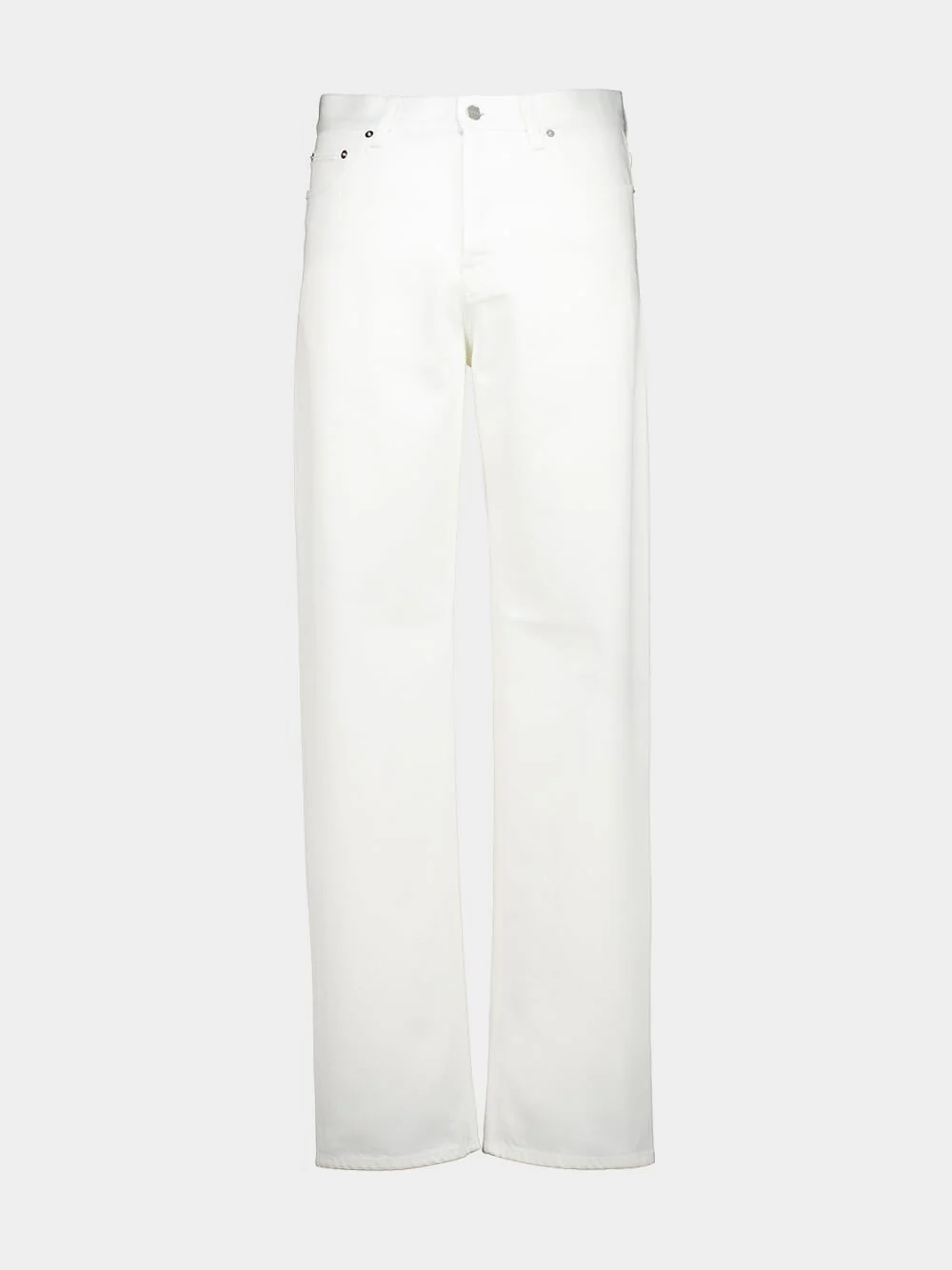 White Straight-Leg Denim Jeans