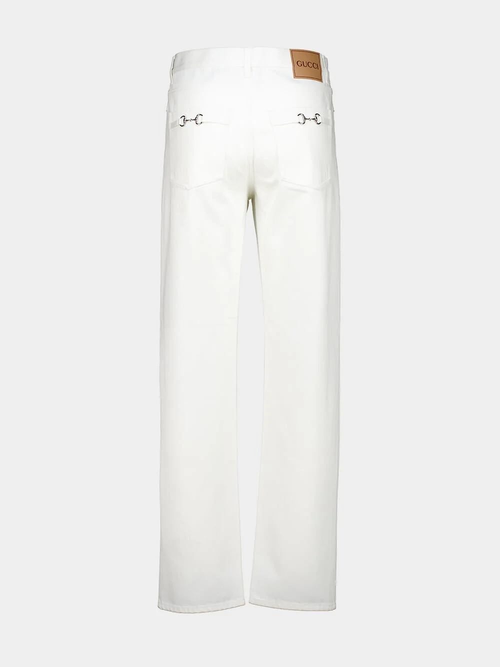 White Straight-Leg Denim Jeans - Image 2