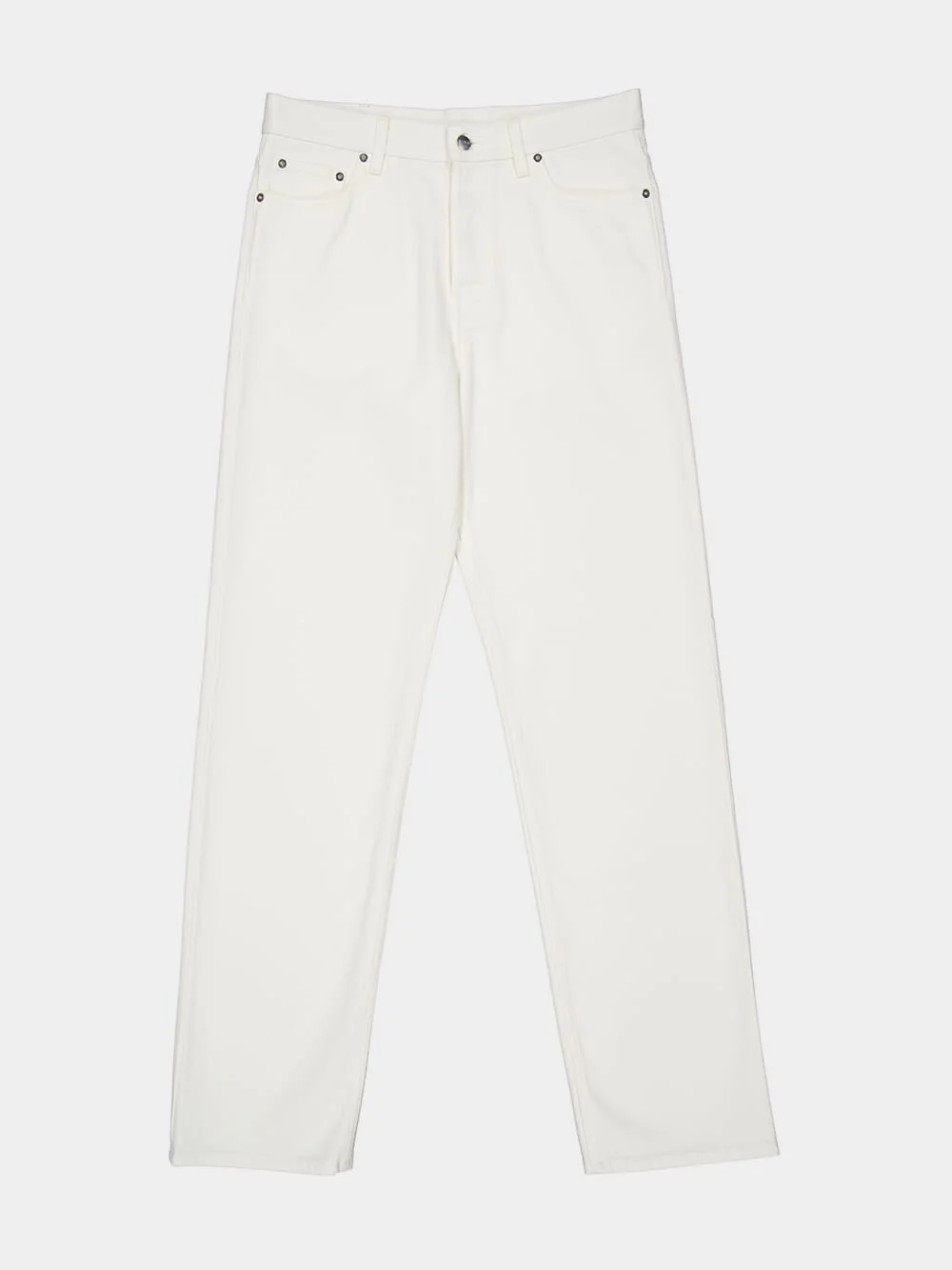 White Straight-Leg Denim Jeans - Image 5