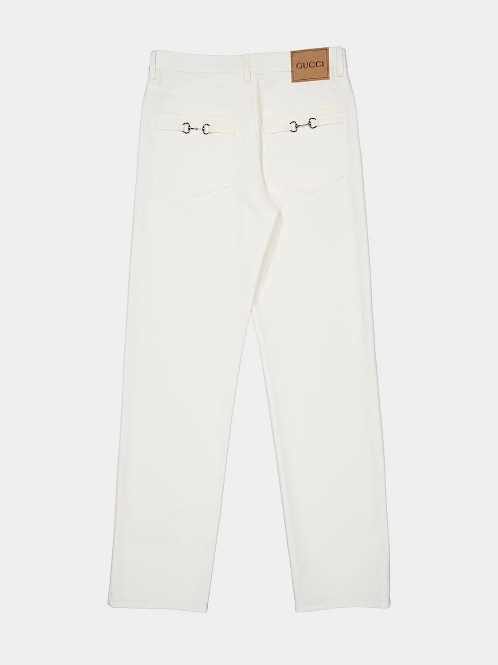 White Straight-Leg Denim Jeans - Image 6