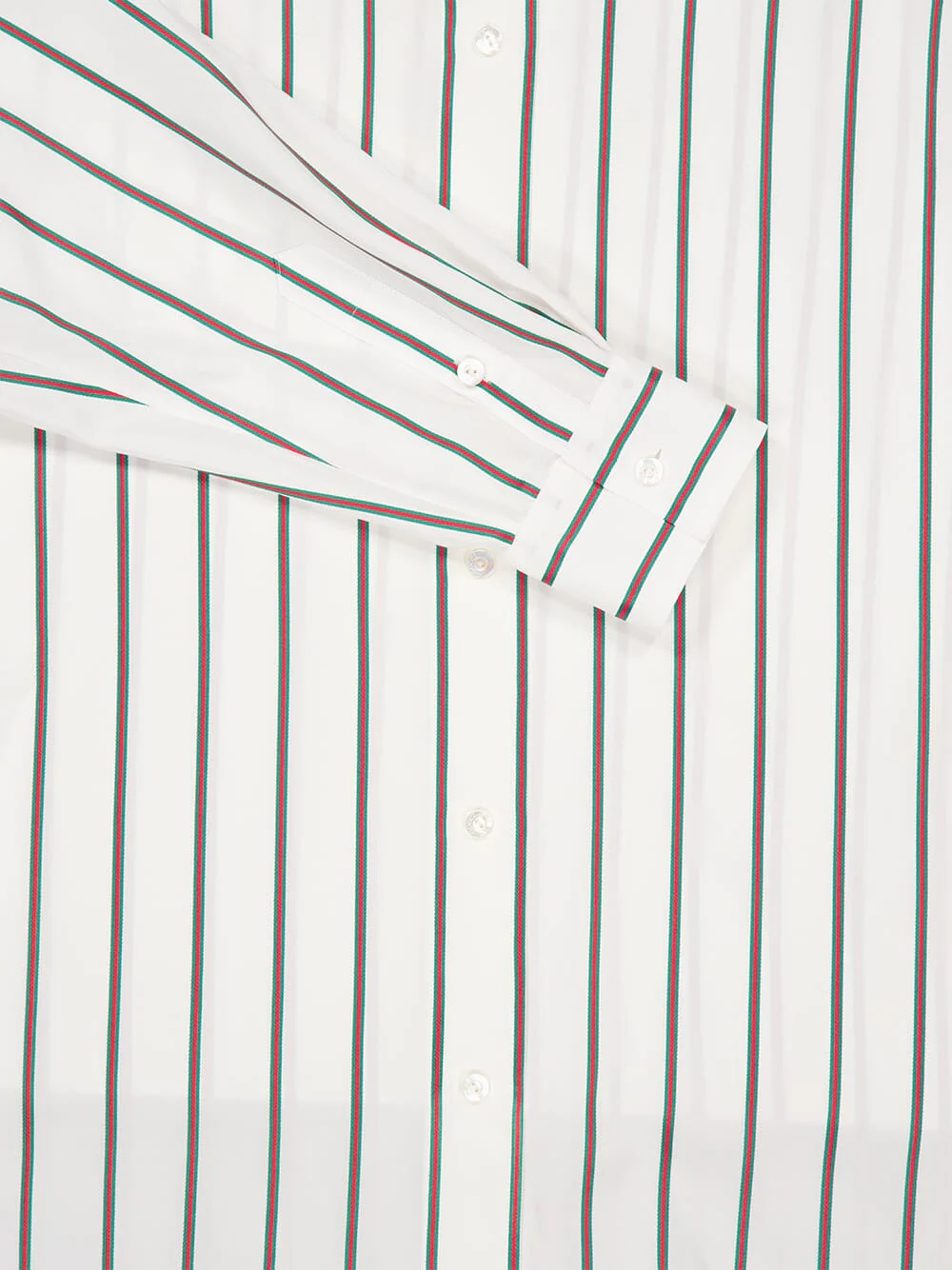 White Striped Silk Shirt with Web Detail - Image 4