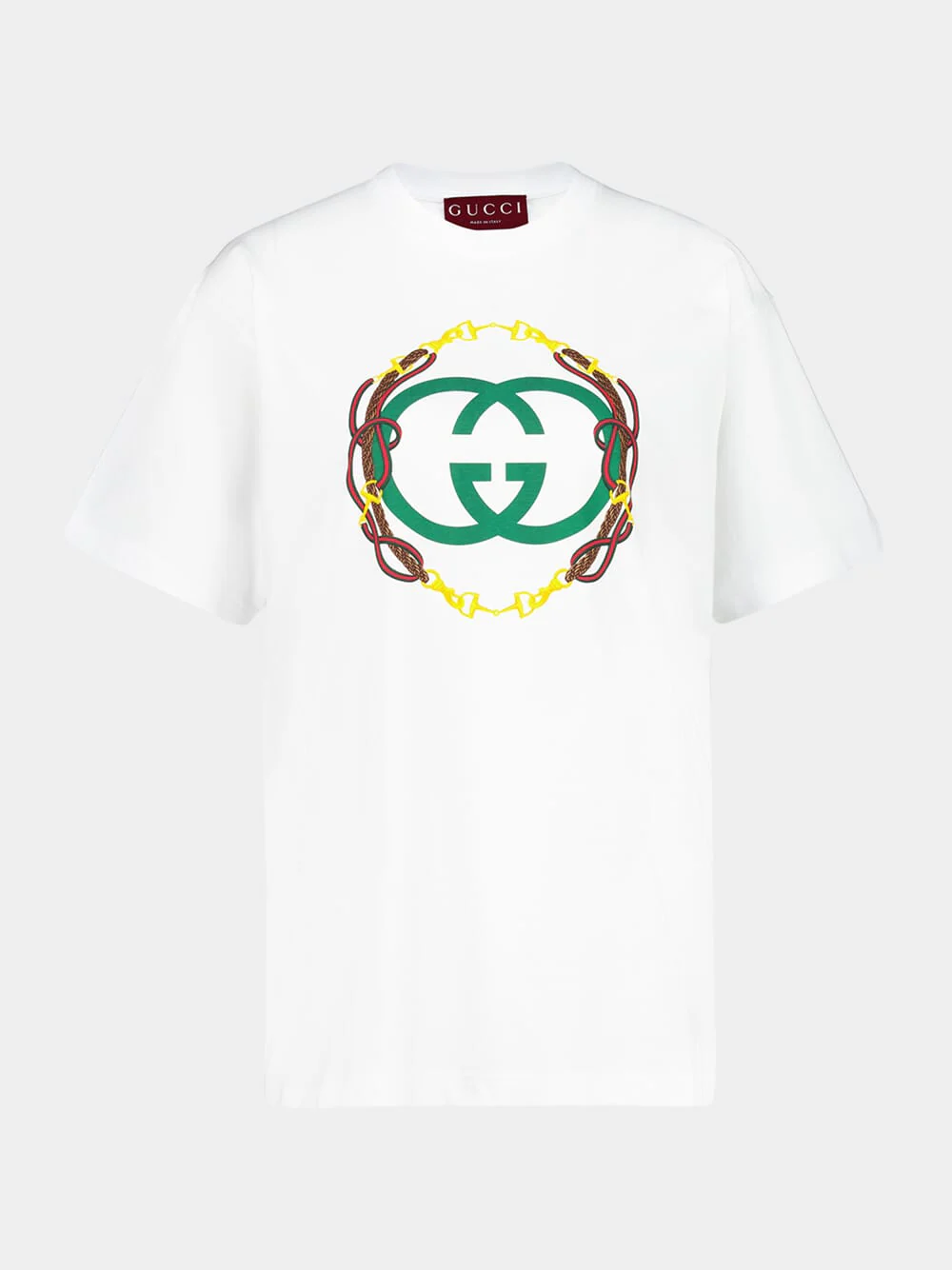 White T-Shirt with Interlocking G Print