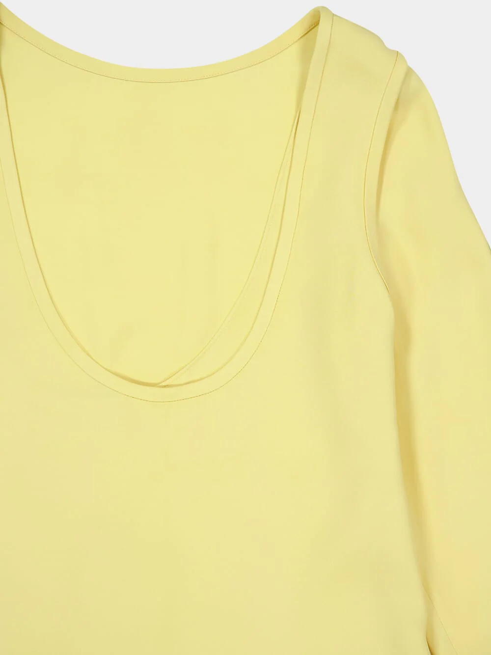 Yellow Silk Cady Mid-Length Dress - Image 3