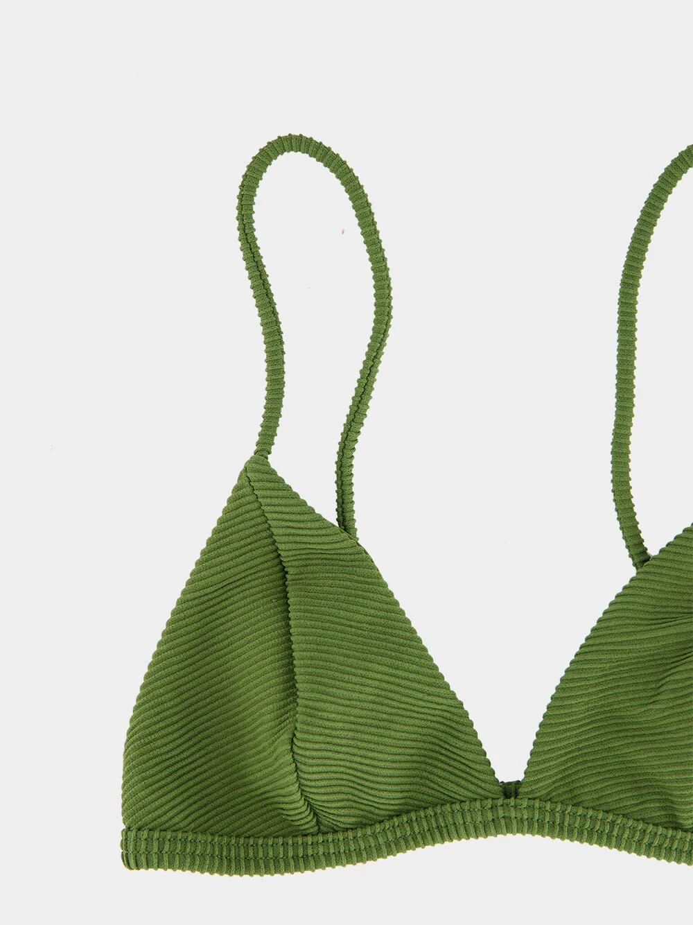 Olive Green Ribbed Lari Bikini Top - Image 3