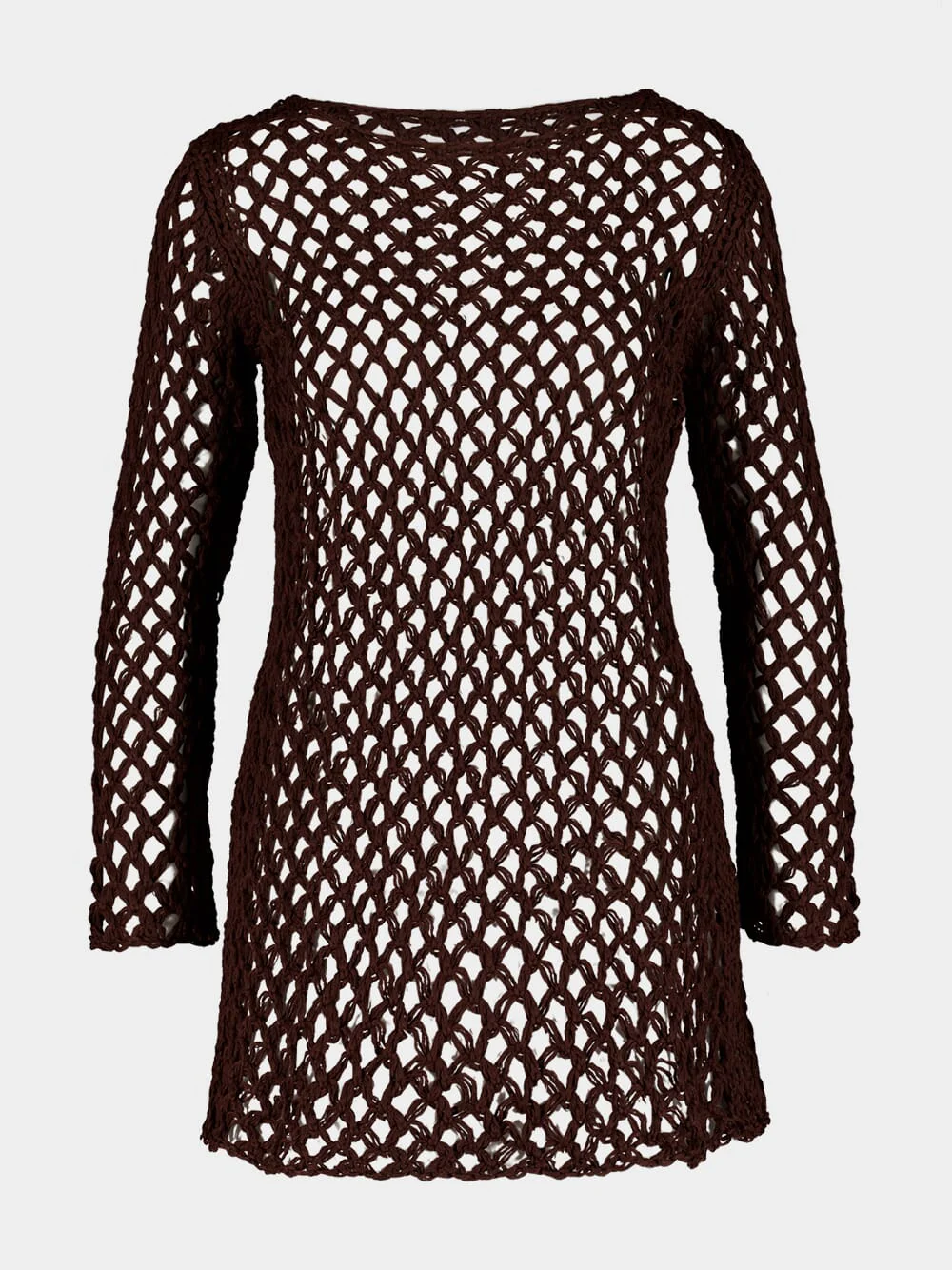 Brauna Brown Flavia Knit Mini Dress
