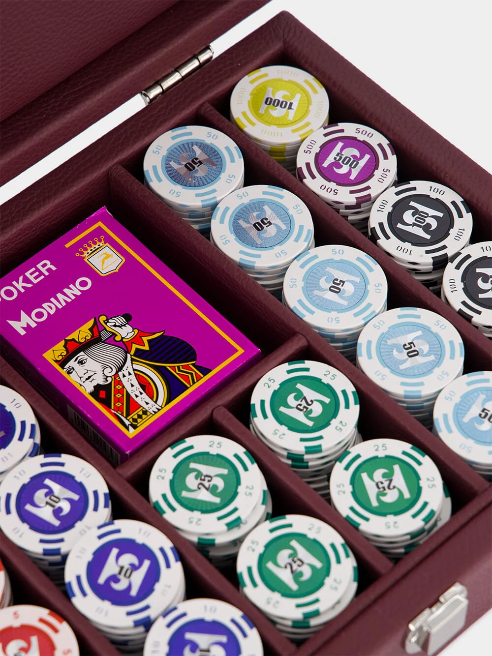 Aubergine Leather Poker Set - Image 3