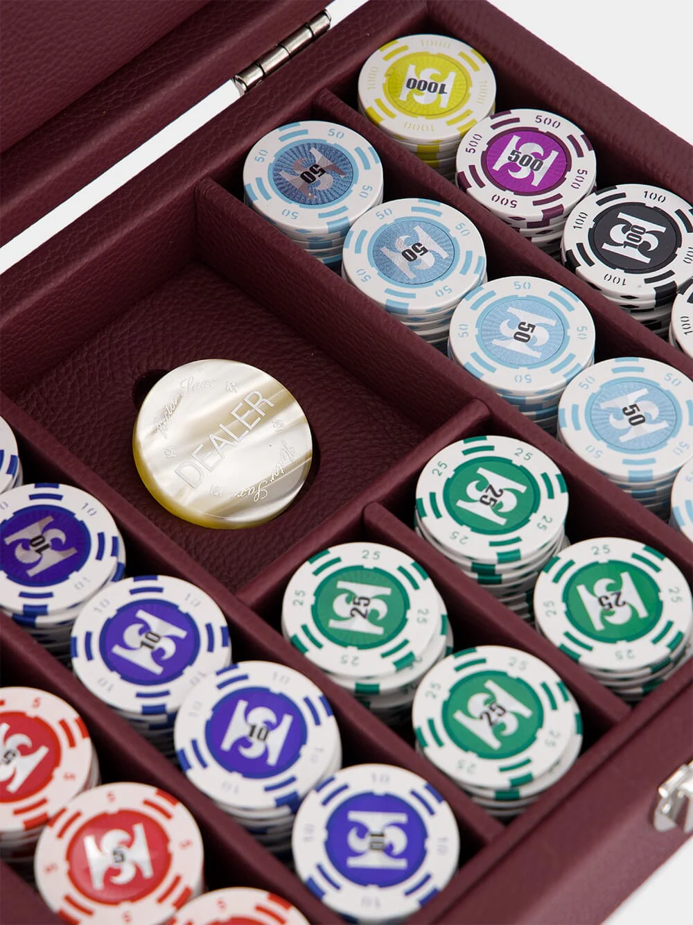 Aubergine Leather Poker Set - Image 4