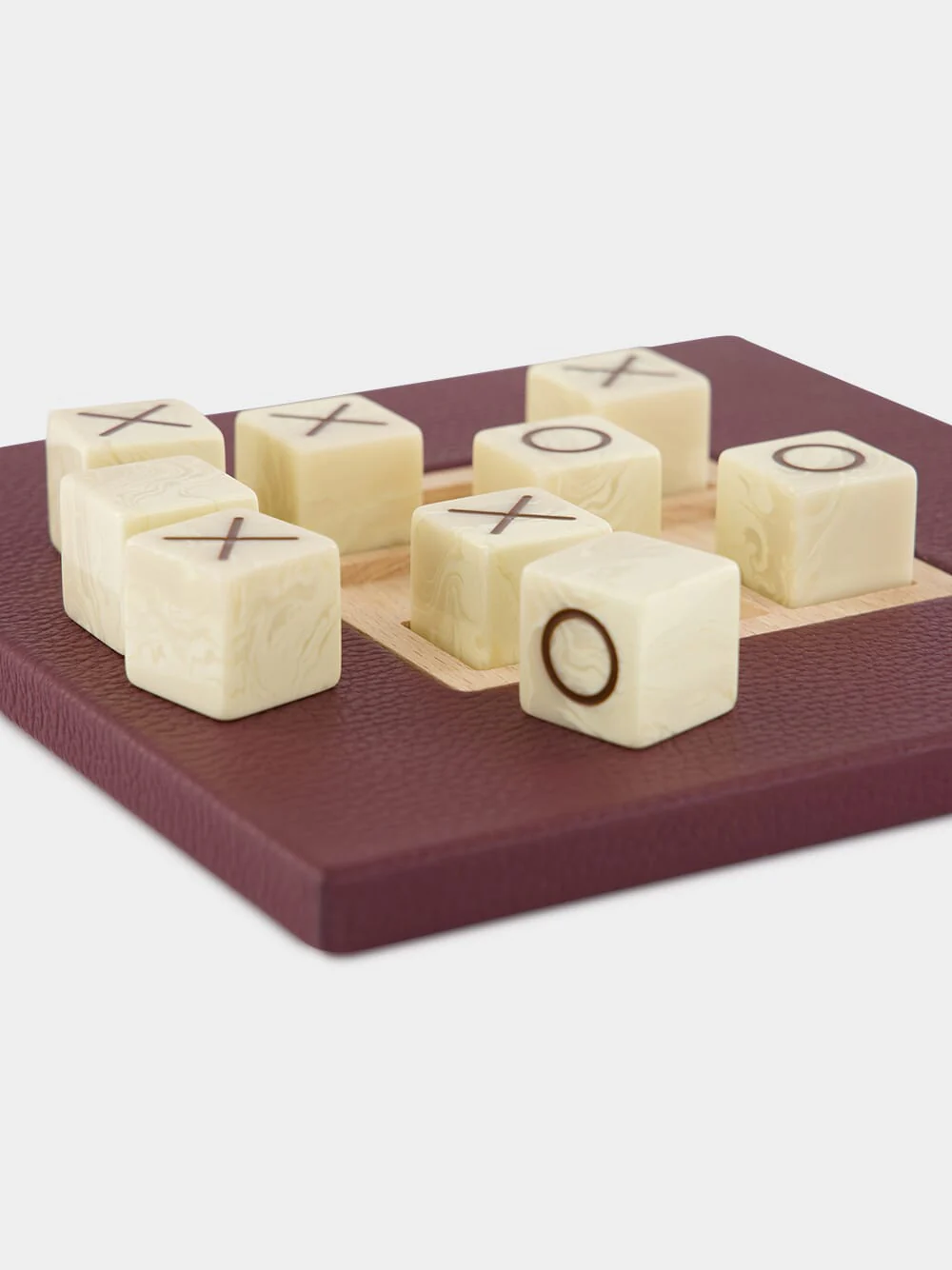 Aubergine Leather Tic Tac Toe - Image 4
